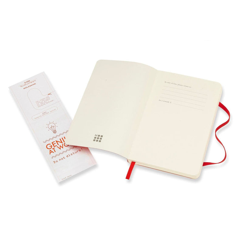 Beige Moleskine Classic  Soft Cover  Note Book - Ruled -  Pocket - Scarlet Red Pads