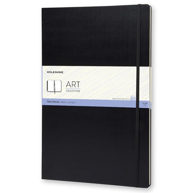 Black Moleskine Folio Sketchbook -  Plain  - A3 - Black Pads