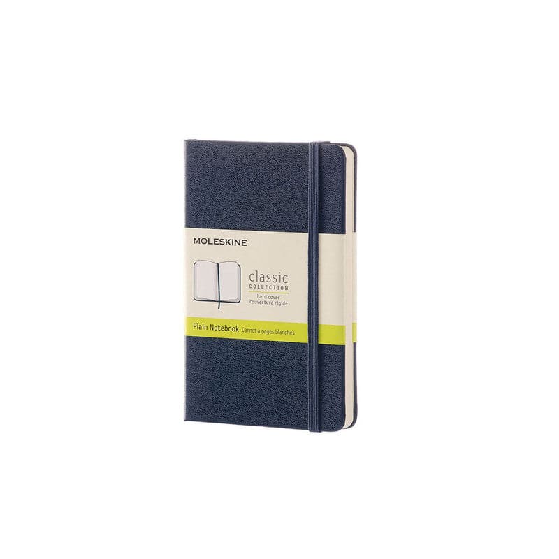 Wheat Moleskine Classic  Hard Cover  Note Book -  Plain  -  Pocket - Sapphire Blue Pads