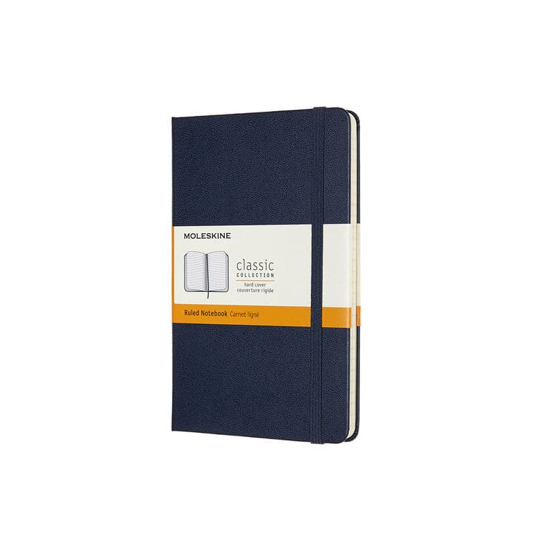 Wheat Moleskine Classic Notebook  Medium  Ruled  Hard Cover  Sapphie Blue Pads