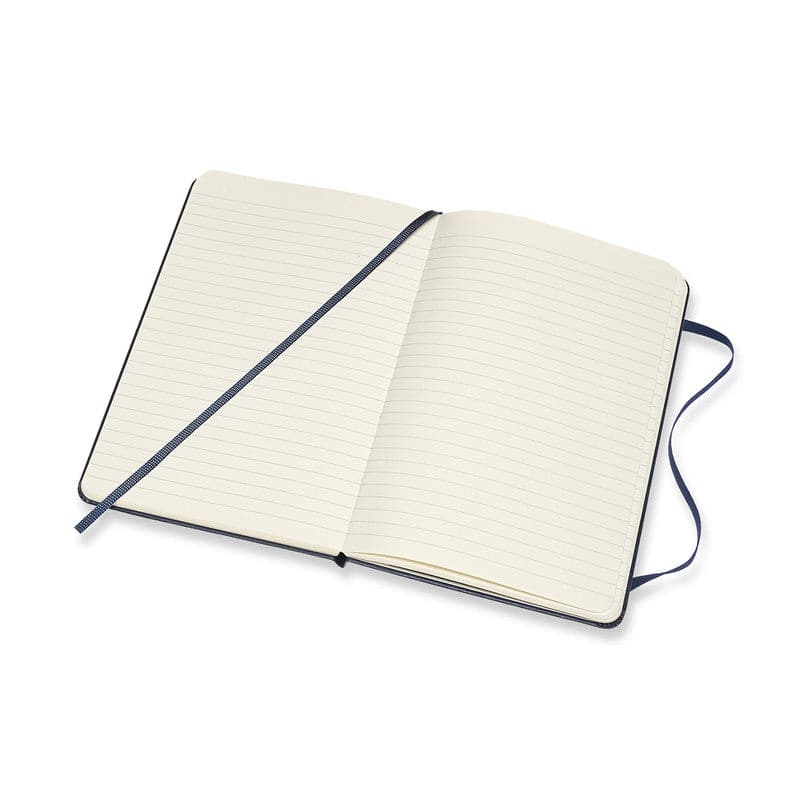 Beige Moleskine Classic Notebook  Medium  Ruled  Hard Cover  Sapphie Blue Pads