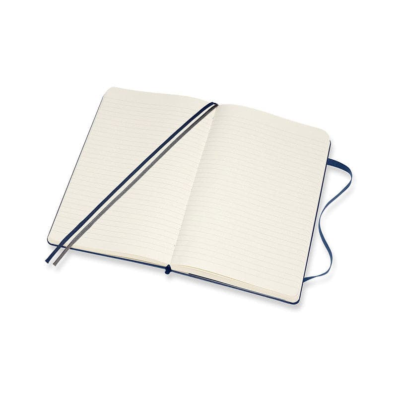 Beige Moleskine Classic Notebook Exp   Large   Ruled  Hard Cover  Sapphire Blue Pads