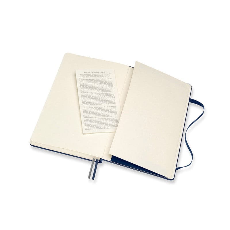 Antique White Moleskine Classic Notebook Exp   Large   Ruled  Hard Cover  Sapphire Blue Pads
