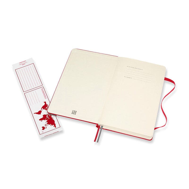 Beige Moleskine Classic Notebook Exp   Large   Ruled  Hard Cover  Scarlet Red Pads