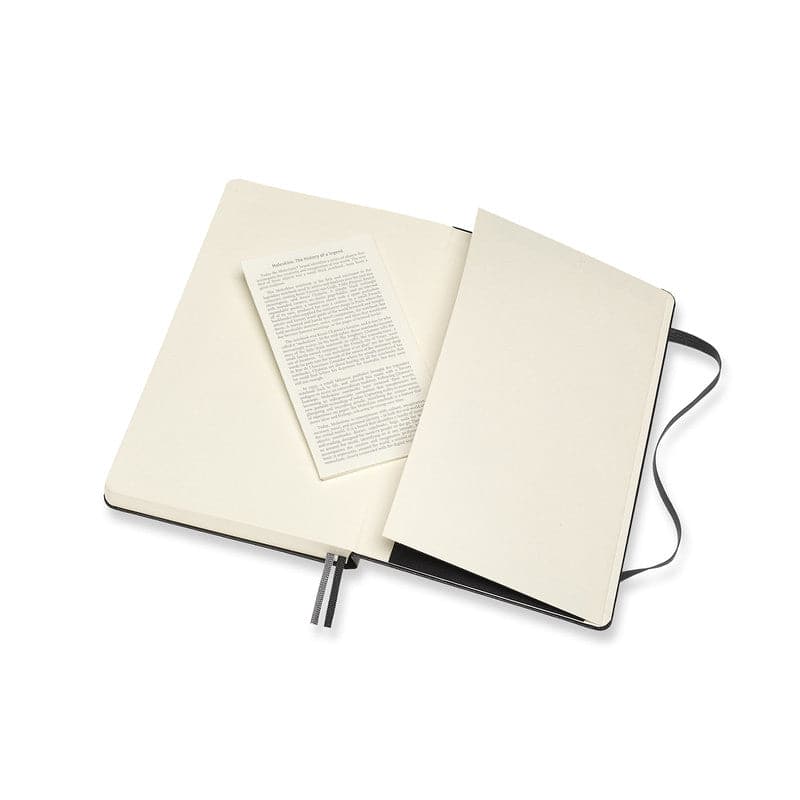 Antique White Moleskine Classic Notebook Exp   Large   Ruled  Hard Cover  Black Pads
