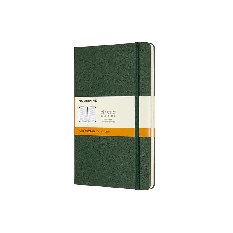 Dark Slate Gray Moleskine Classic Notebook Ruled  Large  Hard Cover  Green Pads