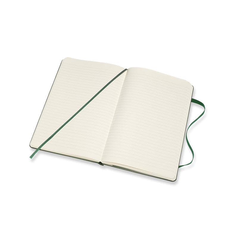 Beige Moleskine Classic Notebook Ruled  Large  Hard Cover  Green Pads