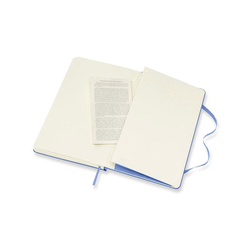 Beige Moleskine Classic Notebook   Large    Plain   Hard Cover  Hydrangea Blue Pads
