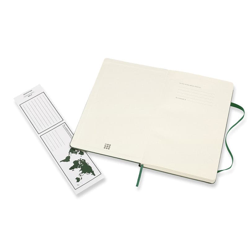Beige Moleskine Classic Notebook PLAIN  Large  Hard Cover  Green Pads