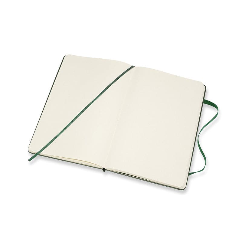 Beige Moleskine Classic Notebook PLAIN  Large  Hard Cover  Green Pads