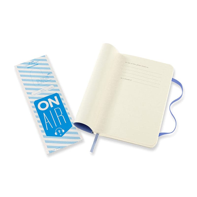 Beige Moleskine Classic Notebook  Pocket Ruled  Soft Cover  Hydrangea Blue Pads