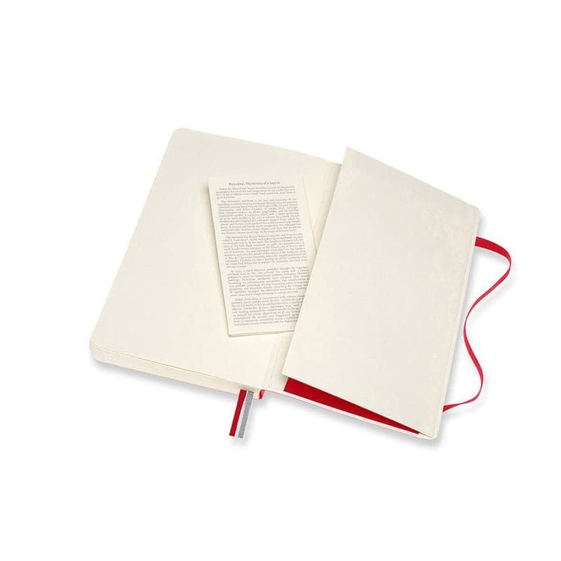 Antique White Moleskine Classic Notebook Exp   Large   Ruled  Soft Cover  Scarlet Red Pads
