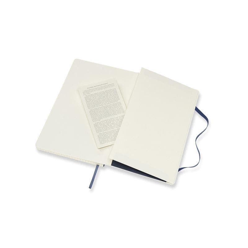 Beige Moleskine Notebook  Large  Squared Sapphire Blue Soft Pads