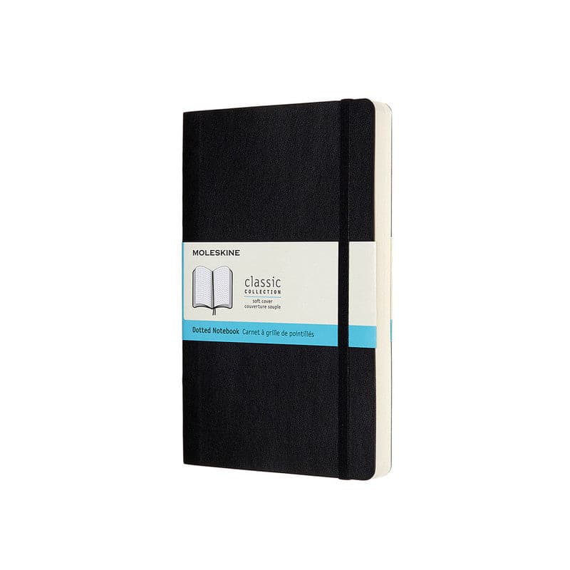 Black Moleskine Classic Notebook Exp   Large   Dotted Grid  Soft Cover  Black Pads