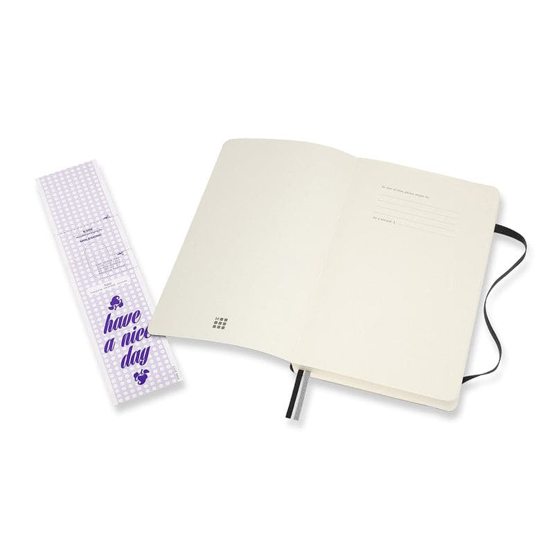 Beige Moleskine Classic Notebook Exp   Large   Dotted Grid  Soft Cover  Black Pads