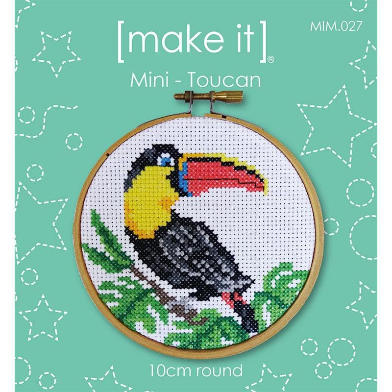 Goldenrod Make It Mini Toucan Cross Stitch Kit 10cm Round Needlework Kits
