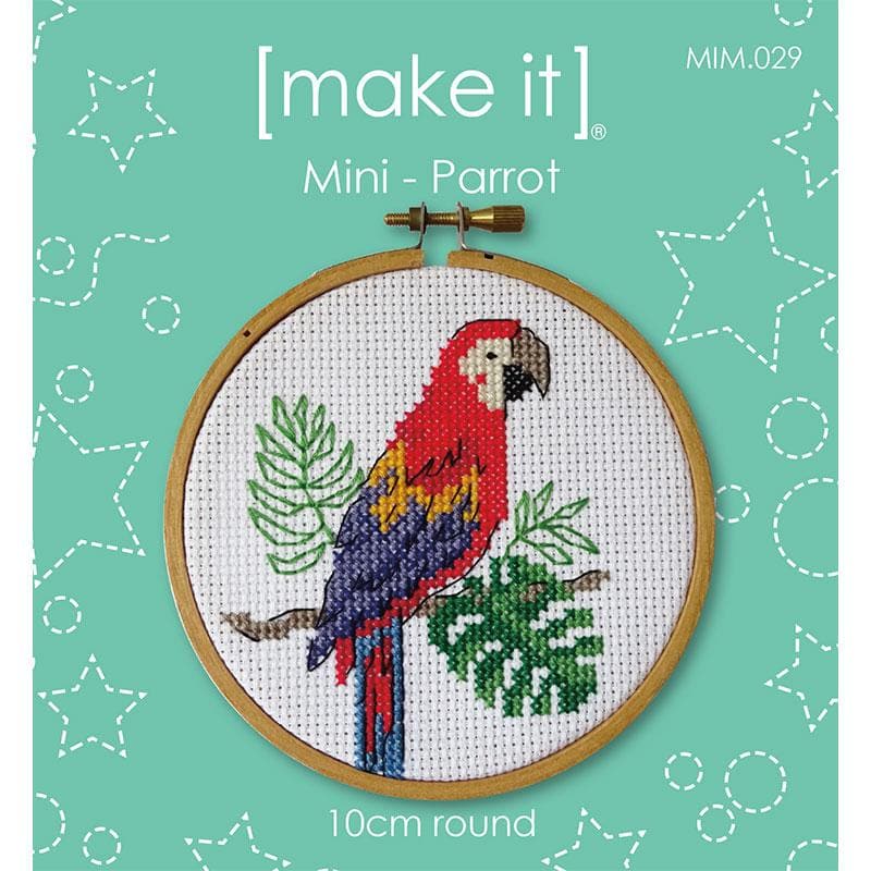 Brown Parrot Cross Stitch Kit 10Cm Round Needlework Kits