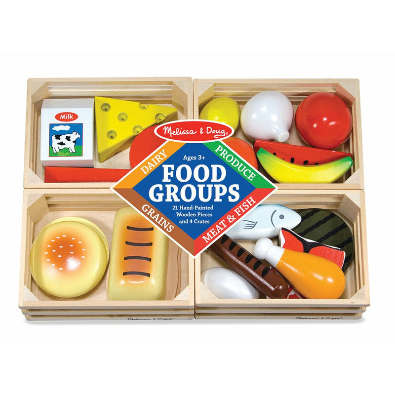 Tan Melissa & Doug - Wooden Food Groups Kids Educational Games and Toys