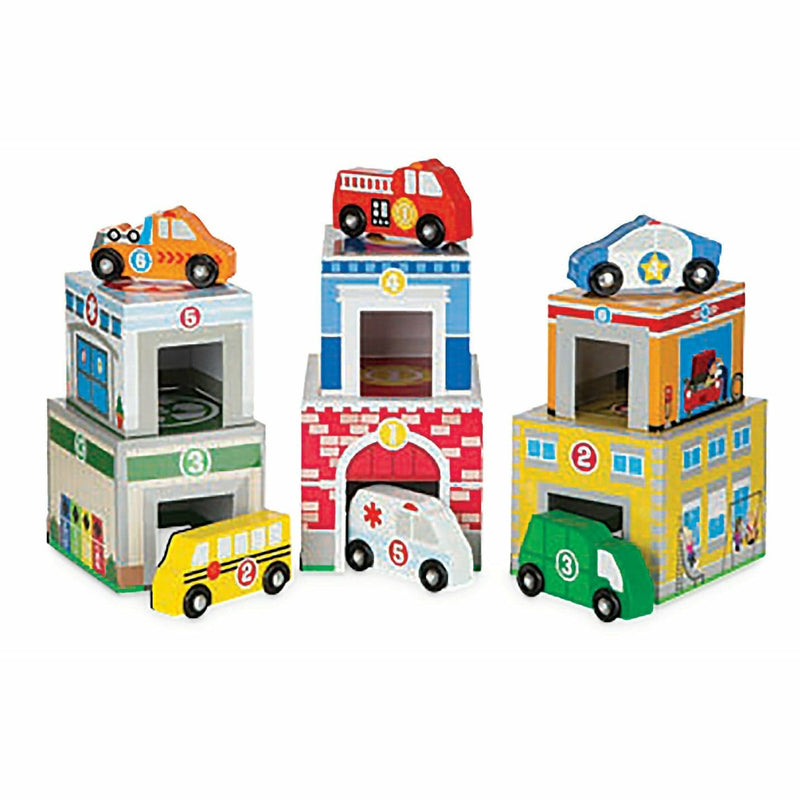 Dark Slate Gray Melissa & Doug - Nesting & Sorting Buildings & Vehicles Kids Educational Games and Toys