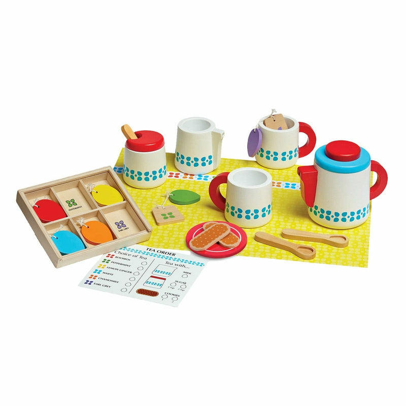 Light Gray Melissa & Doug - Wooden Steep and Serve Tea Set Kids Educational Games and Toys