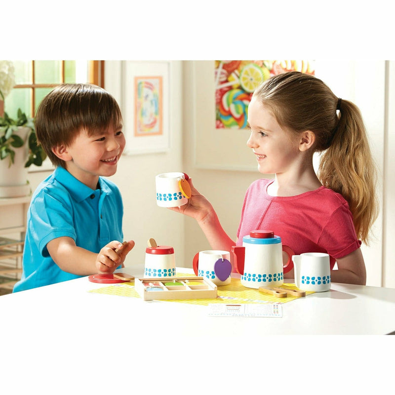 Wheat Melissa & Doug - Wooden Steep and Serve Tea Set Kids Educational Games and Toys