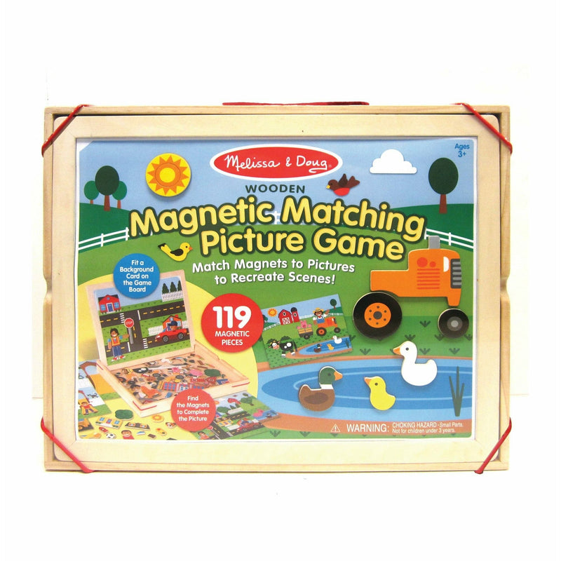 Light Gray Melissa & Doug - Wooden Magnetic Picture Game Kids Educational Games and Toys