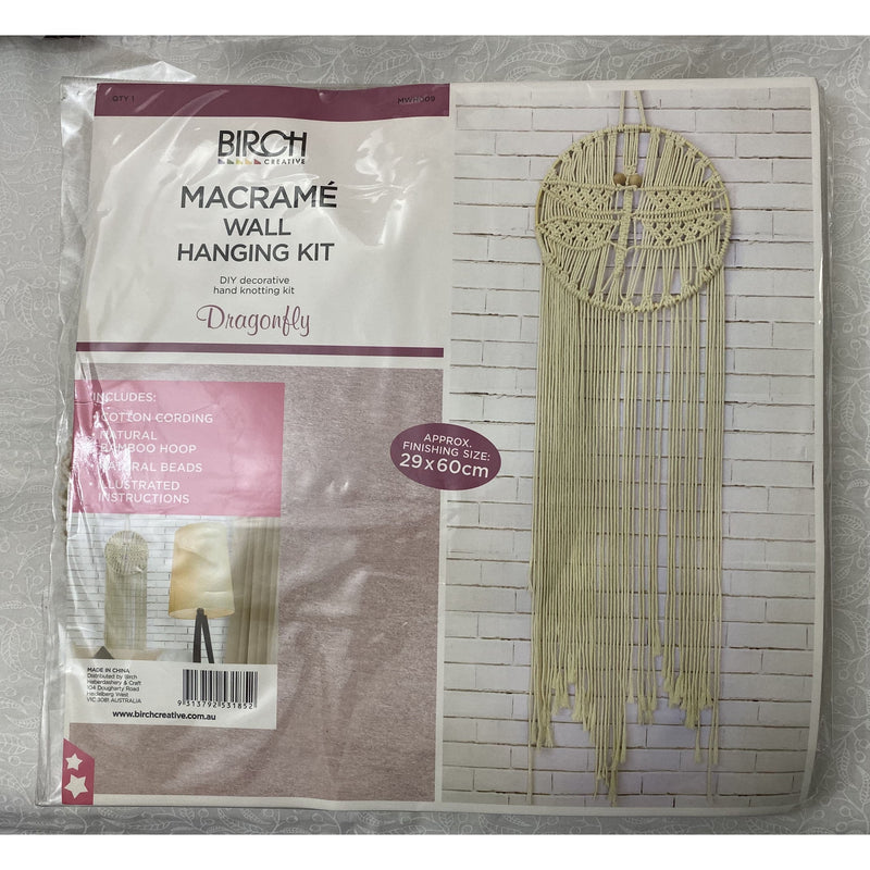 Rosy Brown Macrame Wall Hanging Kit - Dragonfly Macrame Kits