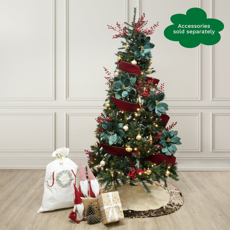 Light Gray Make a Merry Christmas Pine PVC Hinged Tree 210cm with 710 Tips Christmas