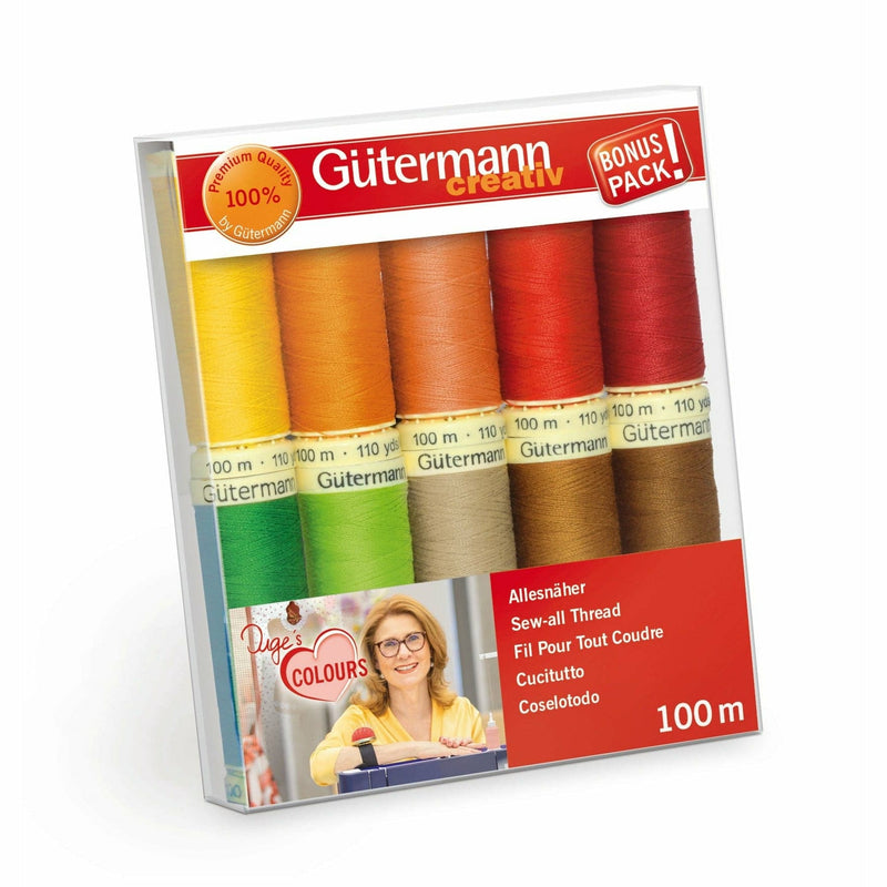 Light Gray GUTERMANN  Inge's Favourite Colours Sewing Thread Set, 10 Reels Sewing Threads