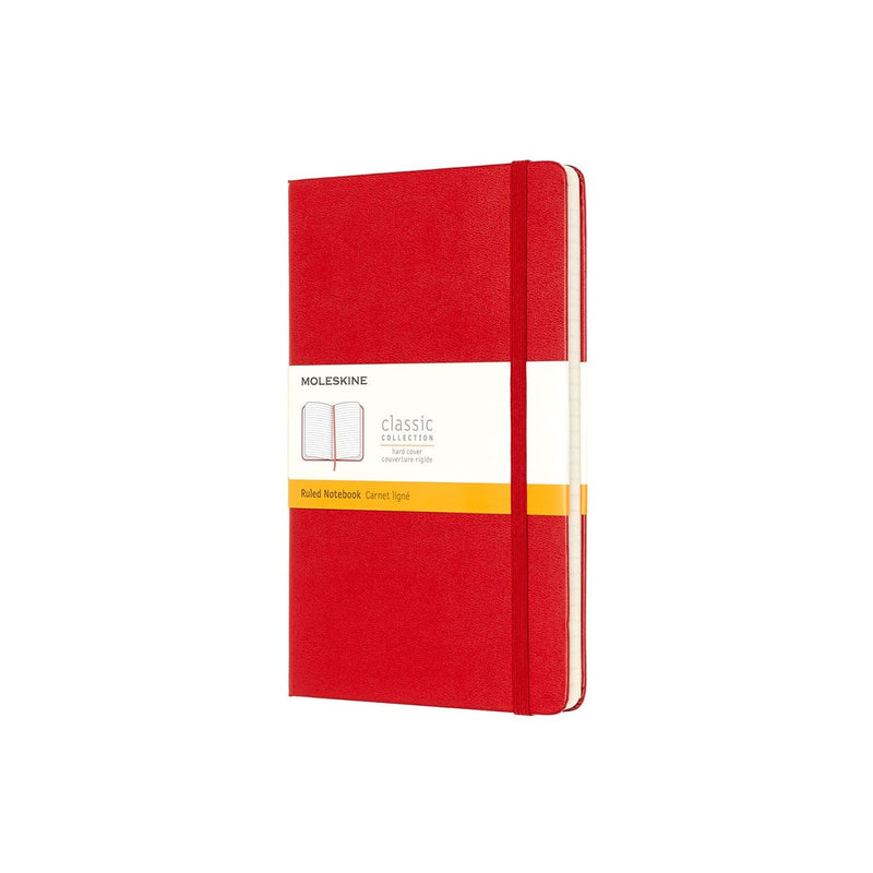 Bisque Moleskine Classic  Hard Cover  Note Book - Ruled -   Large   - Red Pads