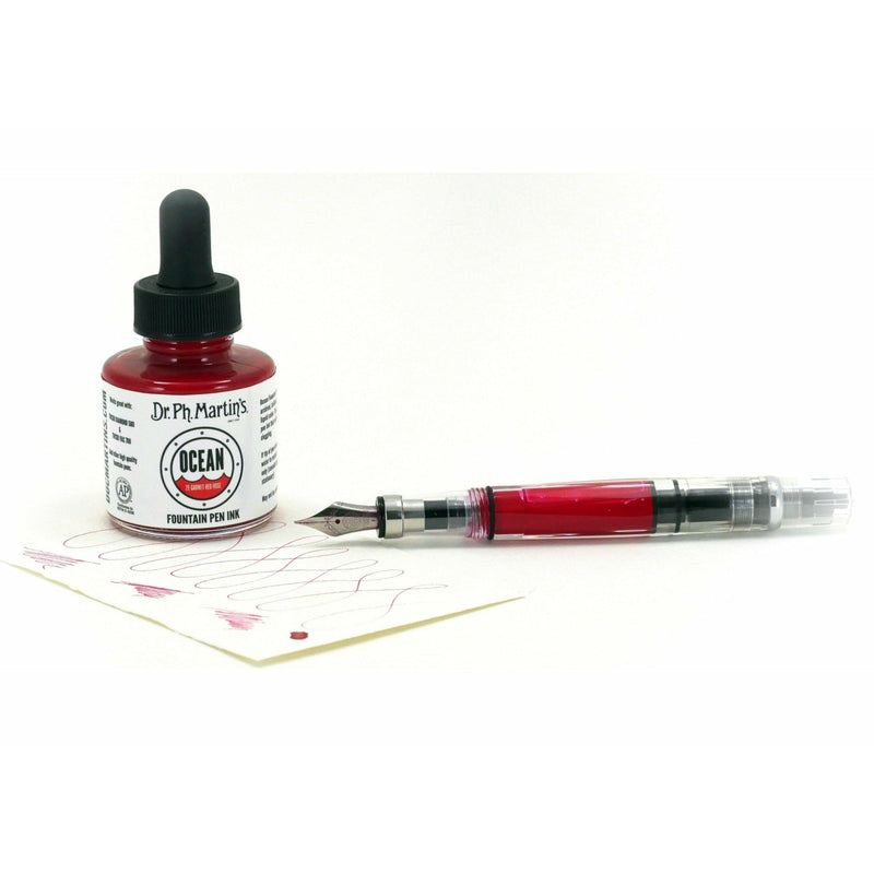 Dark Slate Gray Dr. Ph. Martin's Ocean Fountain Pen Ink  29.5ml  Red Garnet Rose Inks