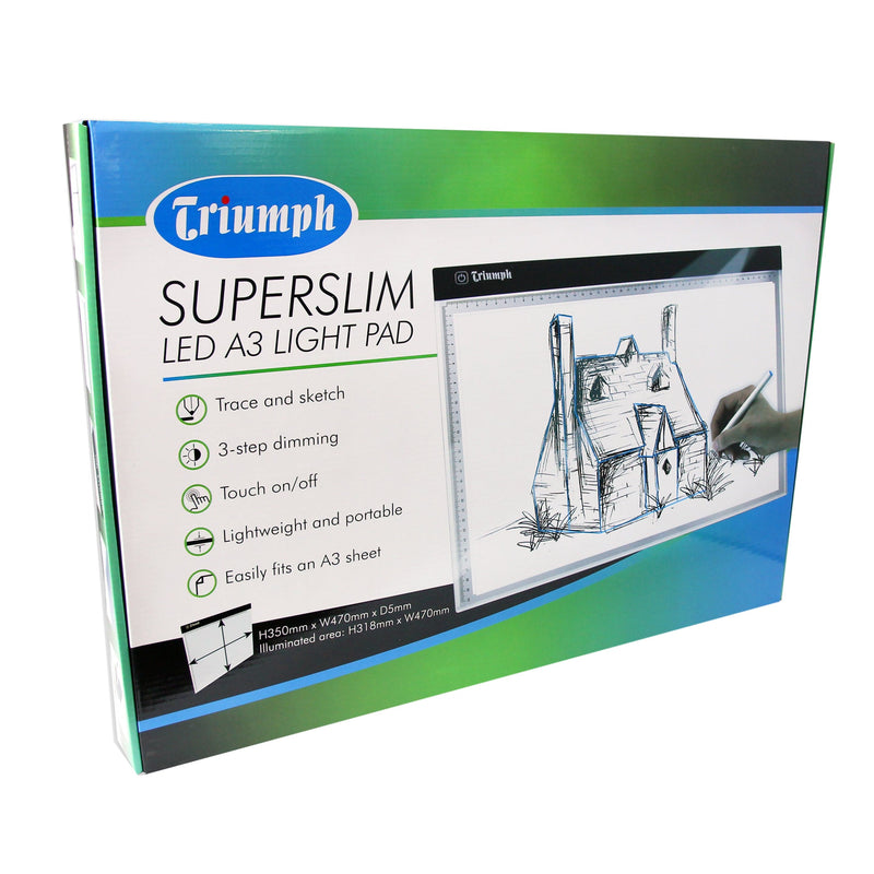 Light Gray TRIUMPH  A3 Super Slim LED Light Pad 47 x 35 x 0.5cm Quilting and Sewing Tools and Accessories