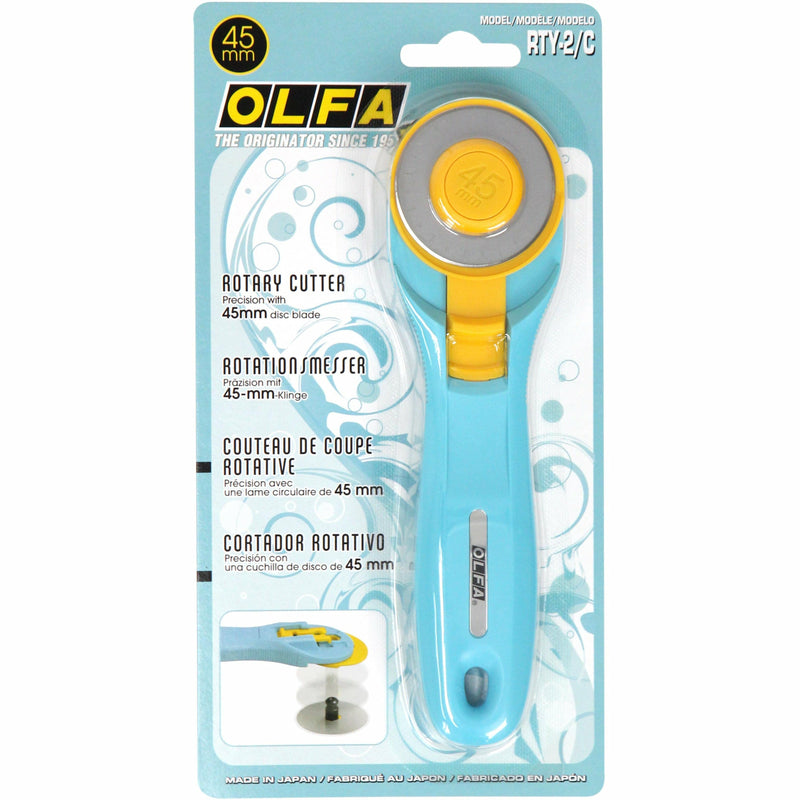 Sky Blue OLFA  Rotary Cutter  45mm Rty-2/C Splash Aqua Handle Quilting and Sewing Tools and Accessories