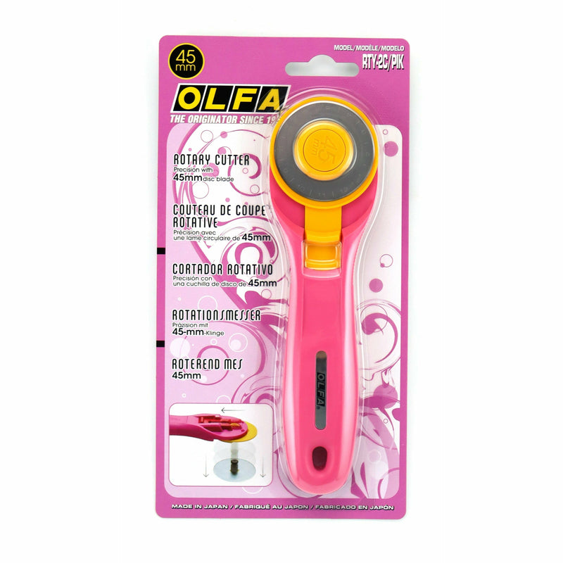 Misty Rose OLFA  Rotary Cutter  45mm Medium Pink Quilting and Sewing Tools and Accessories