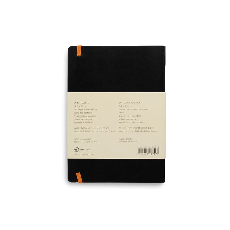 Light Gray Rhodia Goal Book A5  Dot Grid  Soft Cover   Black Pads