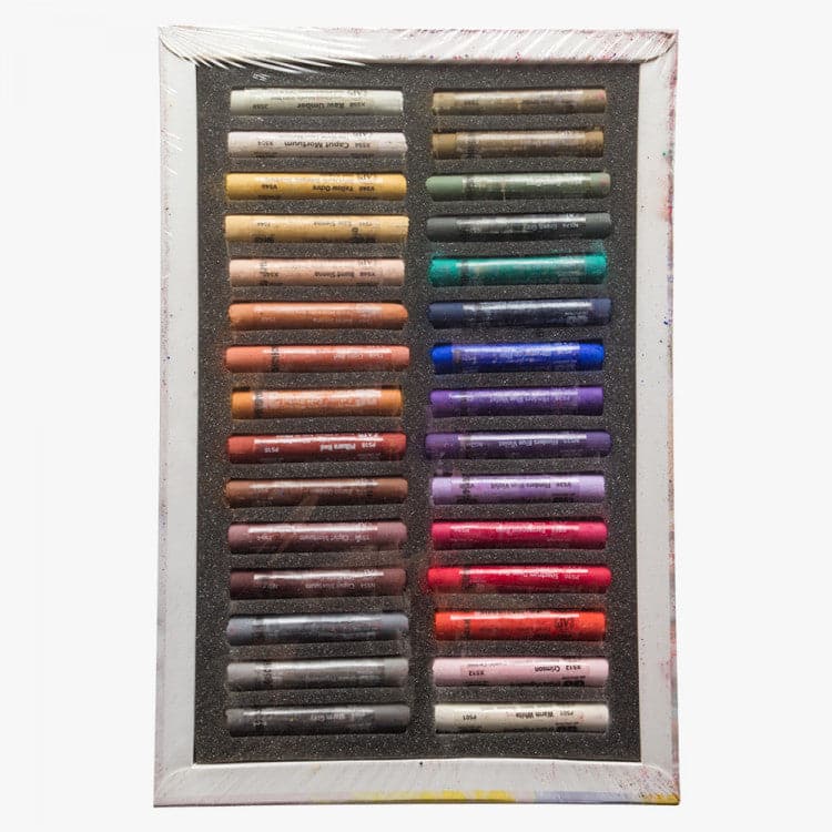Dark Slate Gray Art Spectrum Standard Pastel Box Set Of 30 Portrait Pastels & Charcoal