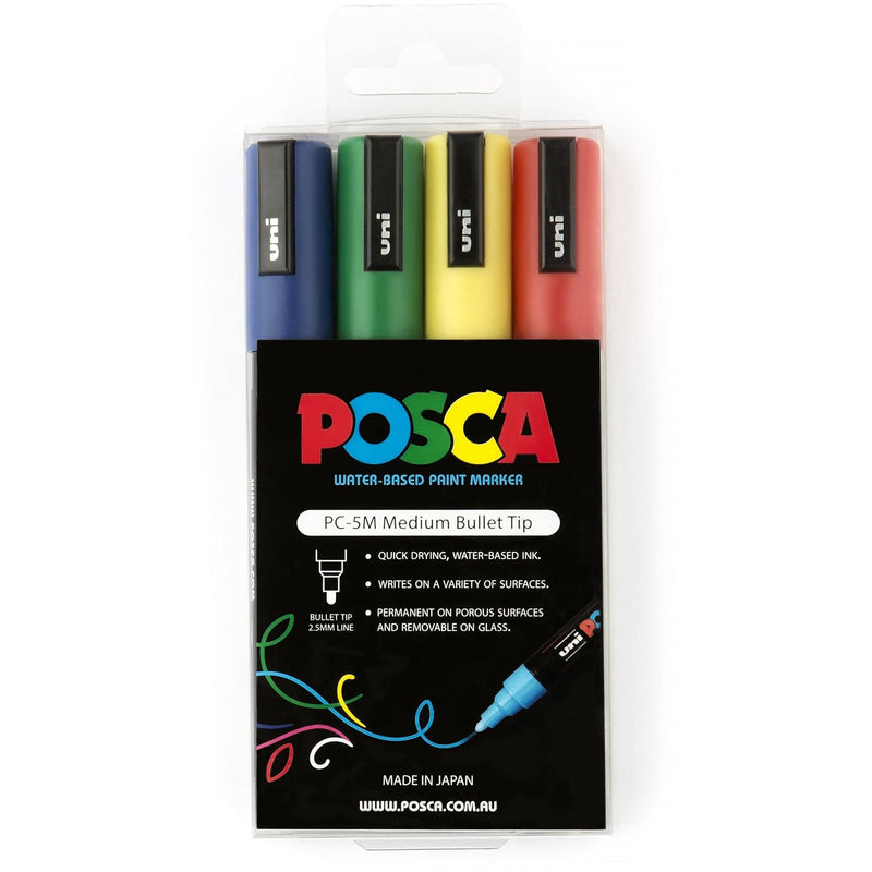 7 Pastel Posca Paint Markers, 5M Medium Posca Markers with Reversible Tips,  P