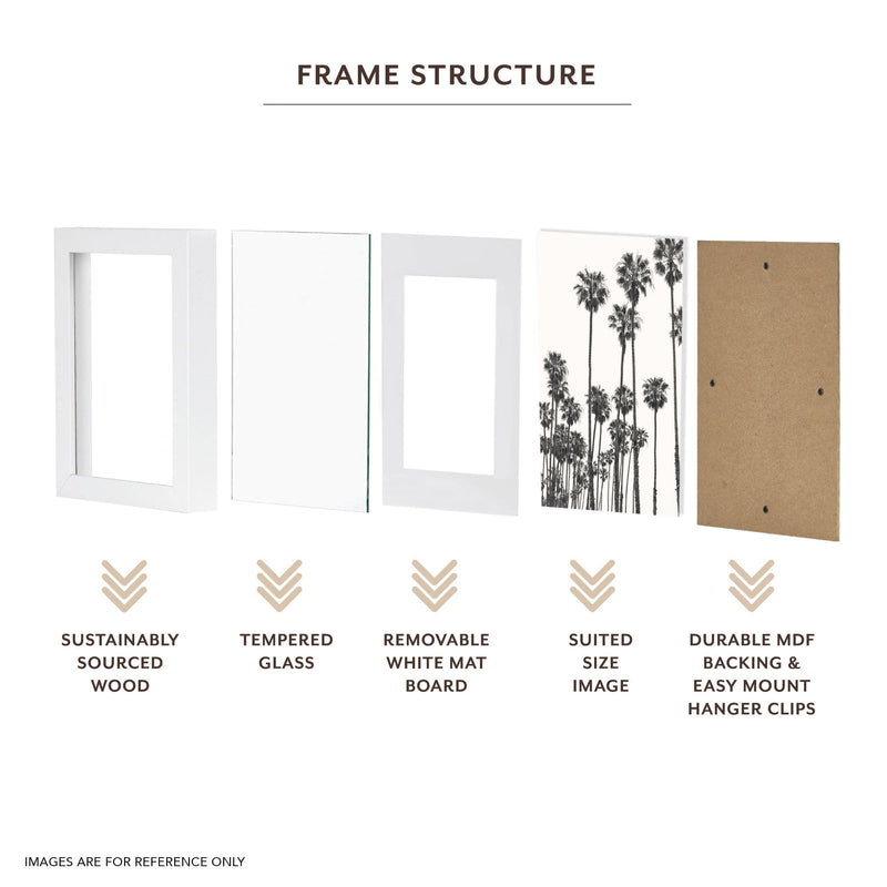 Beige Cooper & Co. Premium Solid Wood 9 Piece Gallery Wall Frame Picture Pack White Frames