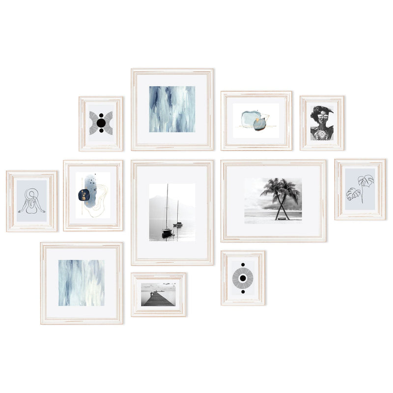 Lavender Cooper & Co. Premium 12 Piece Solid Wood Gallery Wall Frame Picture Pack White Frames