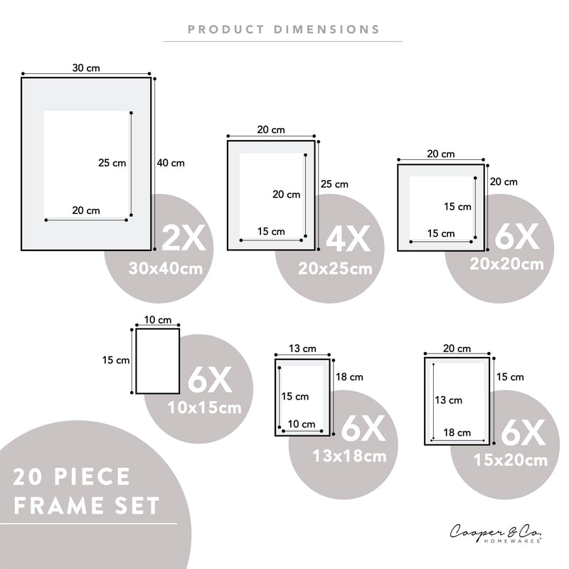 Light Gray Cooper & Co. Pack Of 30 Frame Black Frames