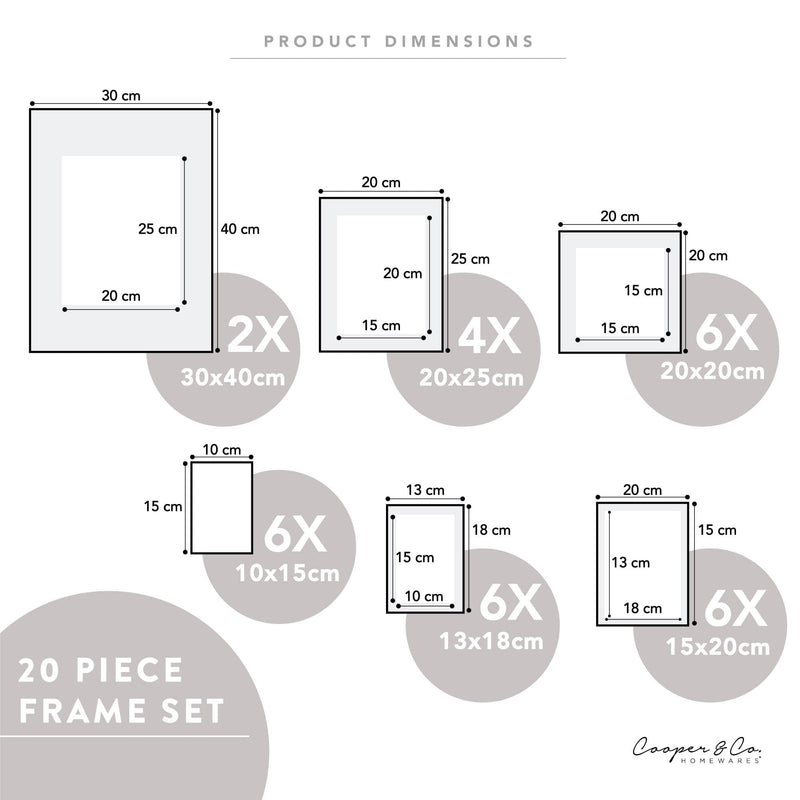 Light Gray Cooper & Co. Pack Of 30 Frame Oak Frames