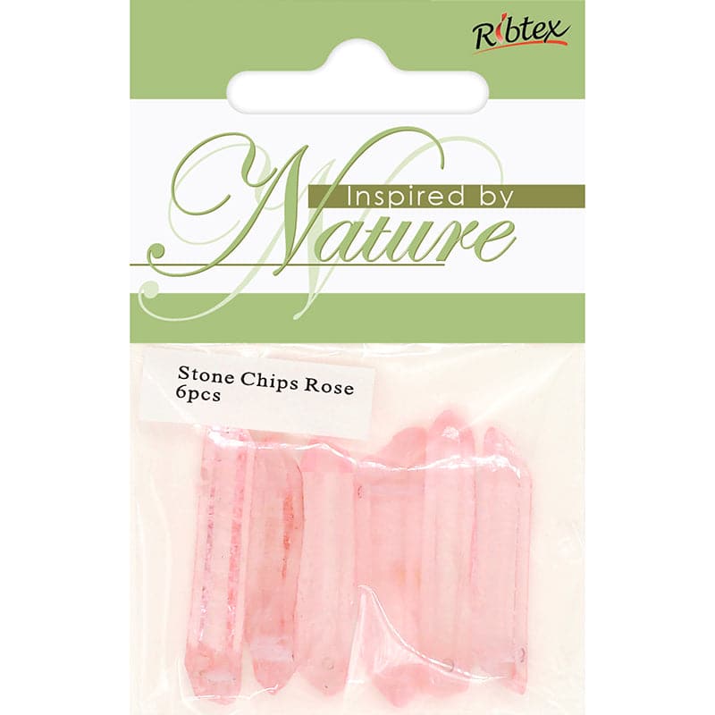 Bisque Ribtex Prec Stone Chip Pendants Sml Pink 6 Pieces Kids Craft Basics