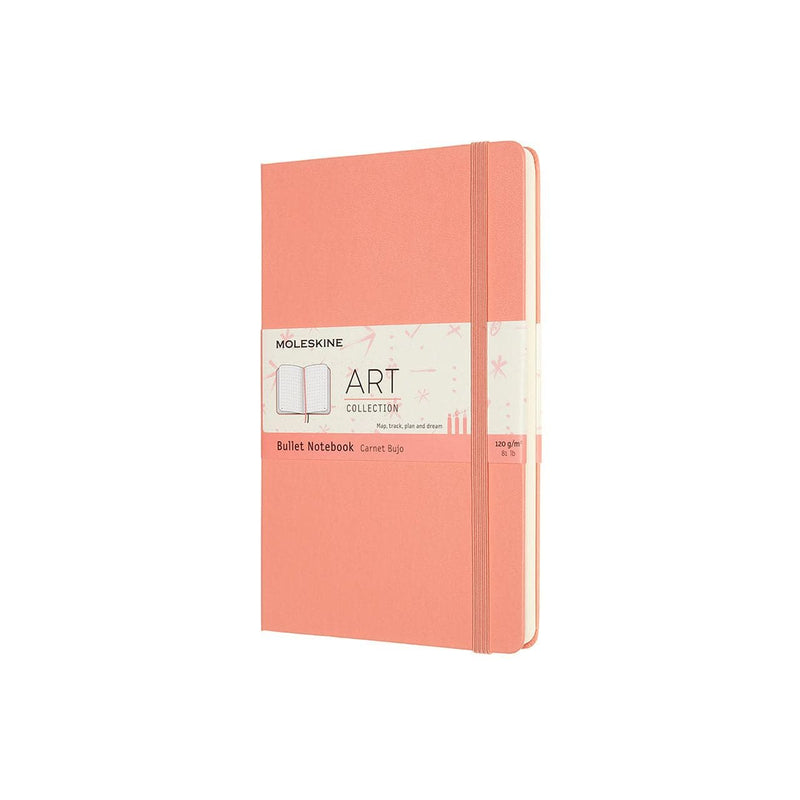 Dark Salmon Moleskine ART BULLET NOTEBOOK  Large  CORAL PINK Pads