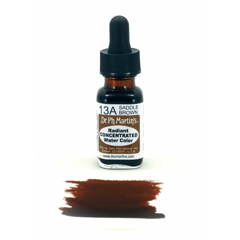 Dark Slate Gray Dr. Ph. Martin's Radiant Concentrated Watercolour Paint   14.78ml  Saddle Brown Watercolour Paints