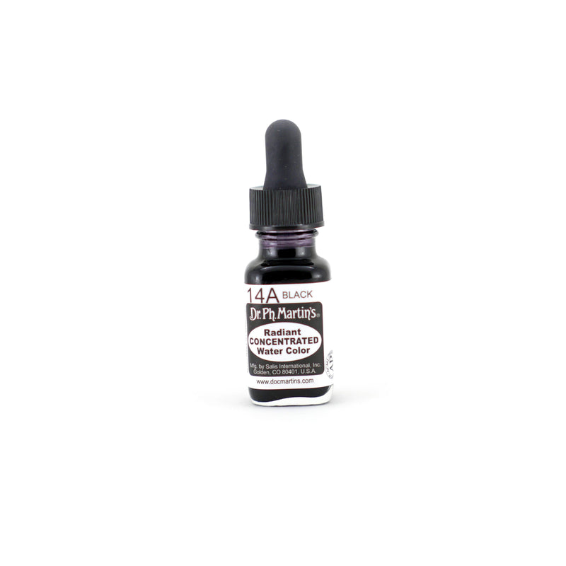 Dark Slate Gray Dr. Ph. Martin's Radiant Concentrated Watercolour Paint   14.78ml  Black Watercolour Paints