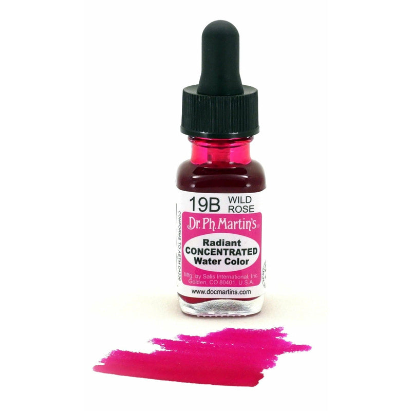 Dark Slate Gray Dr. Ph. Martin's Radiant Concentrated Watercolour Paint   14.78ml  Wild Rose Watercolour Paints
