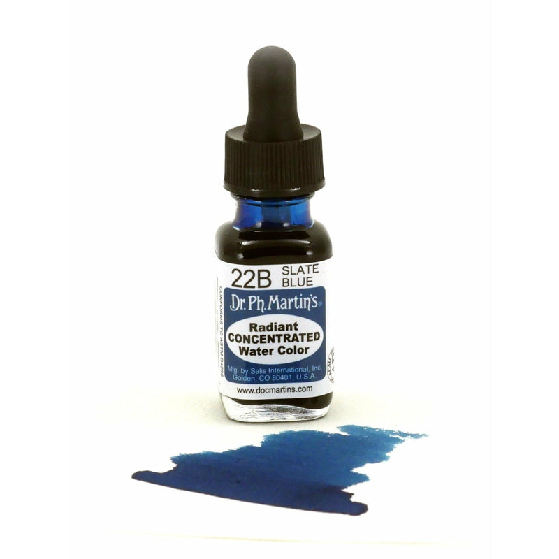 Beige Dr. Ph. Martin's Radiant Concentrated Watercolour Paint   14.78ml  Slate Blue Watercolour Paints