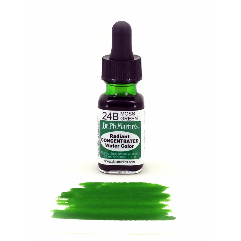 Beige Dr. Ph. Martin's Radiant Concentrated Watercolour Paint   14.78ml  Moss Green Watercolour Paints