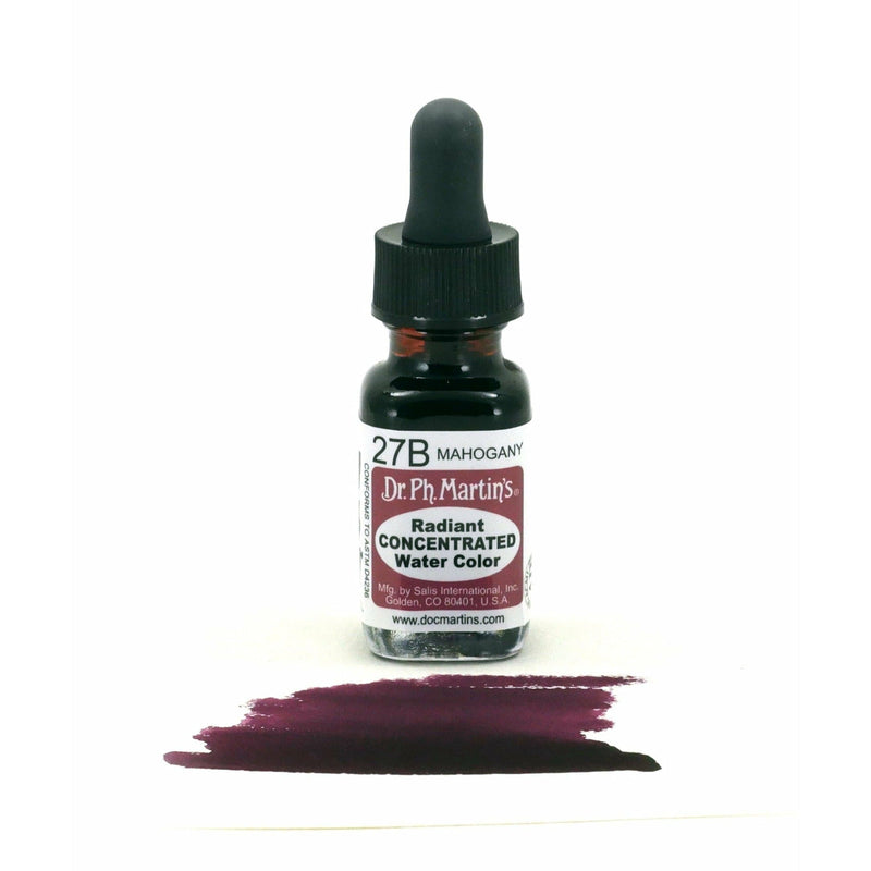 Dark Slate Gray Dr. Ph. Martin's Radiant Concentrated Watercolour Paint   14.78ml  Mahogany Watercolour Paints
