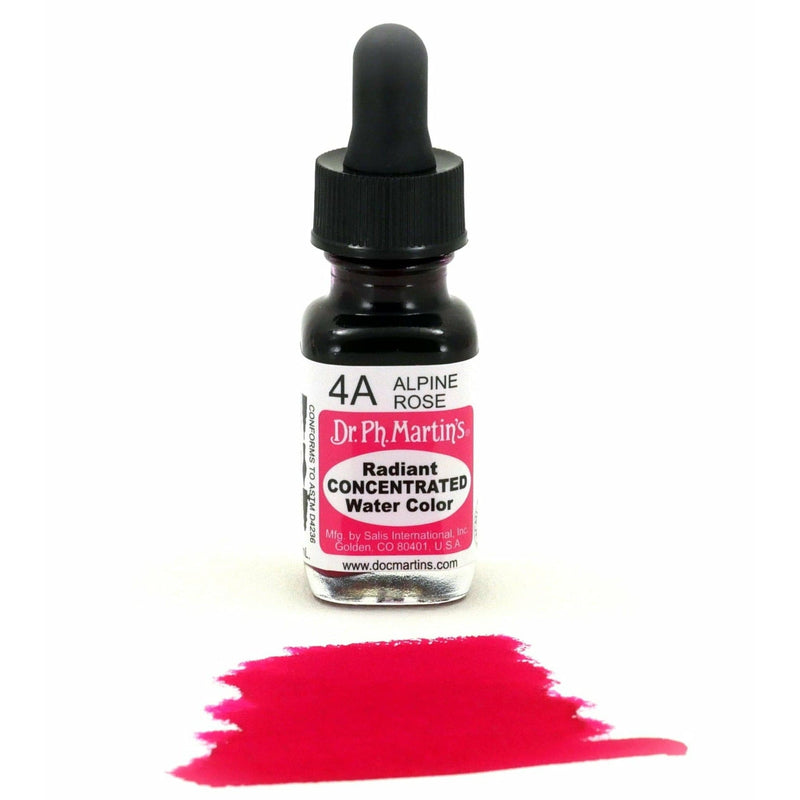 Maroon Dr. Ph. Martin's Radiant Concentrated Watercolour Paint   14.78ml  Alpine Rose Watercolour Paints